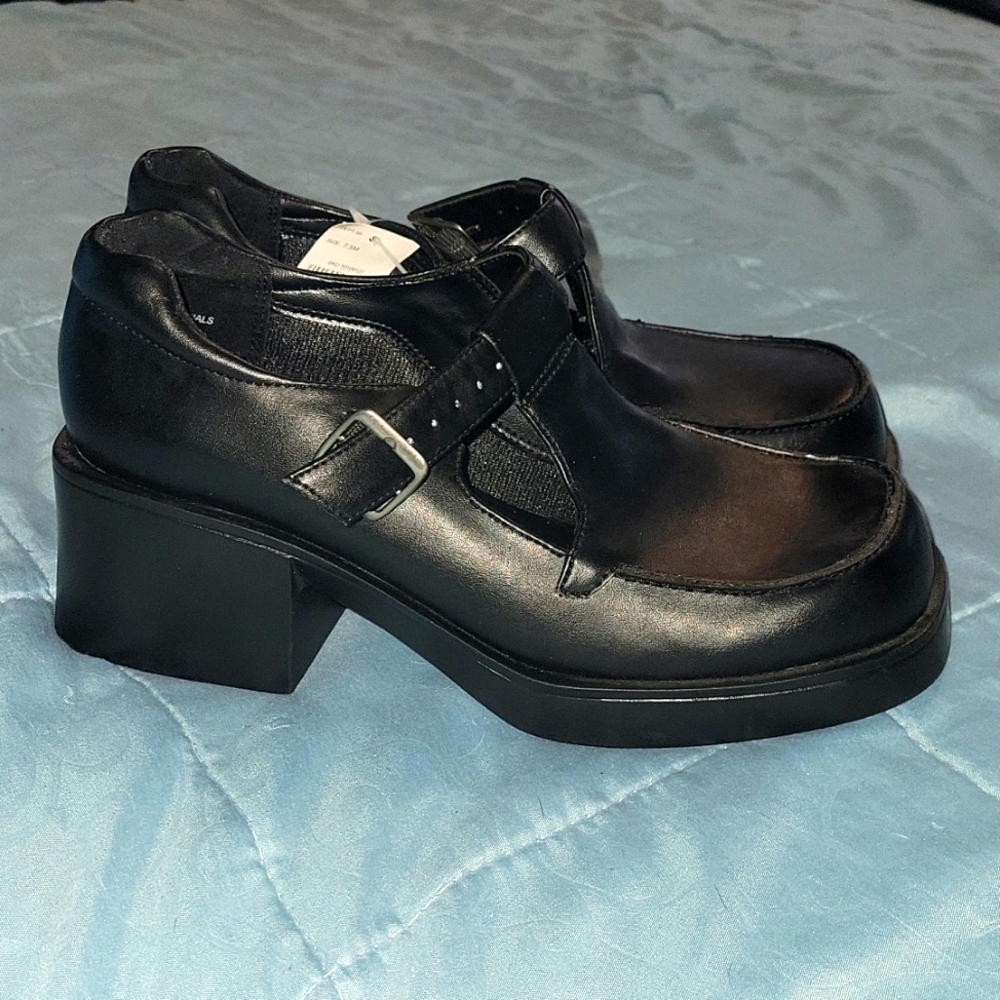 Y2k Style Mary Jane Buckle strap heeled shoes